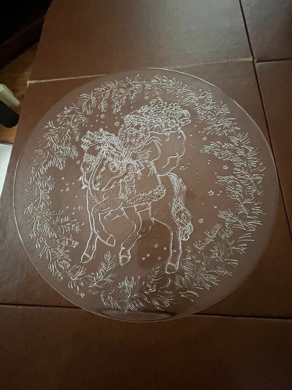 Vintage Neiman Marcus Glass Christmas Platter